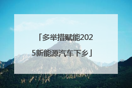 多举措赋能2025新能源汽车下乡