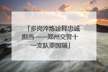 多岗淬炼诠释忠诚担当——郑州交警十一支队董国瑞
