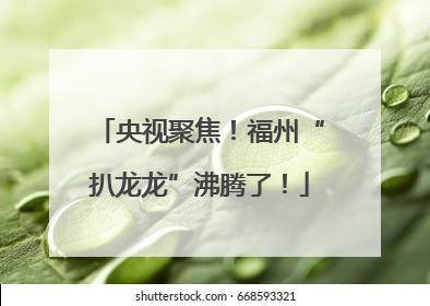 央视聚焦！福州“扒龙龙”沸腾了！