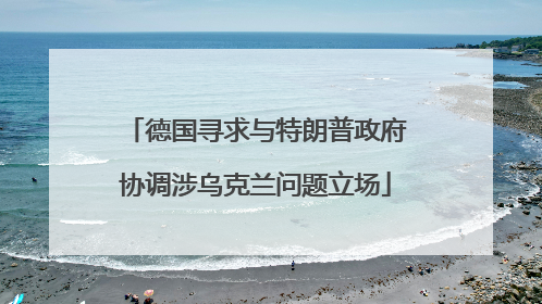 德国寻求与特朗普政府协调涉乌克兰问题立场