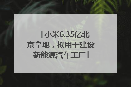 小米6.35亿北京拿地，拟用于建设新能源汽车工厂