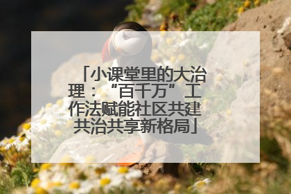 小课堂里的大治理：“百千万”工作法赋能社区共建共治共享新格局