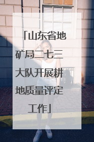 山东省地矿局二七三大队开展耕地质量评定工作
