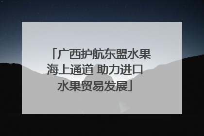 广西护航东盟水果海上通道 助力进口水果贸易发展