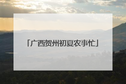 广西贺州初夏农事忙