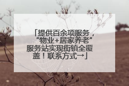 提供百余项服务，“物业+居家养老”服务站实现街镇全覆盖！联系方式→