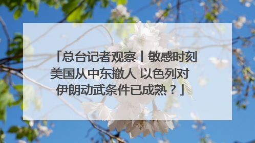 总台记者观察丨敏感时刻美国从中东撤人 以色列对伊朗动武条件已成熟？