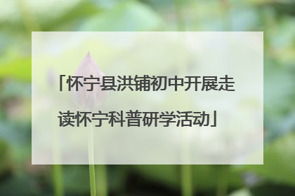 怀宁县洪铺初中开展走读怀宁科普研学活动