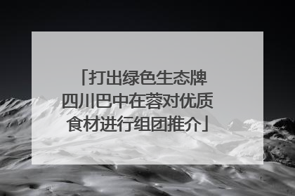 打出绿色生态牌 四川巴中在蓉对优质食材进行组团推介