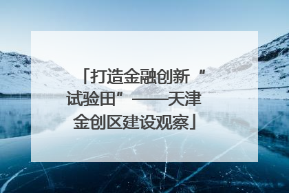 打造金融创新“试验田”——天津金创区建设观察