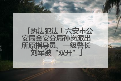 执法犯法！六安市公安局金安分局孙岗派出所原指导员、一级警长刘军被“双开”
