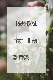 扬州仪征“送”非遗到香港