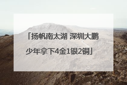 扬帆南太湖 深圳大鹏少年拿下4金1银2铜