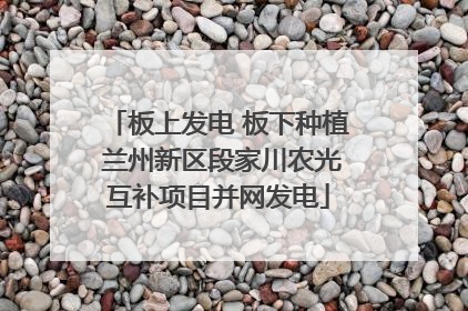 板上发电 板下种植 兰州新区段家川农光互补项目并网发电