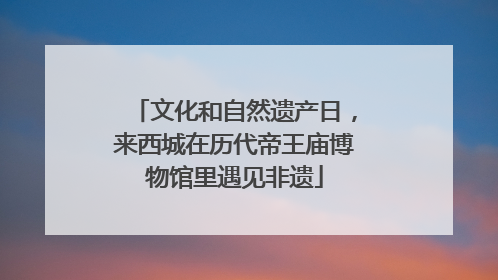 文化和自然遗产日，来西城在历代帝王庙博物馆里遇见非遗