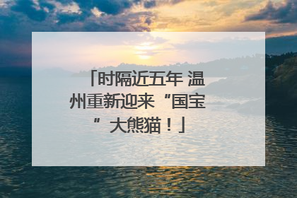 时隔近五年 温州重新迎来“国宝”大熊猫！