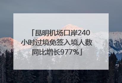 昆明机场口岸240小时过境免签入境人数同比增长977%