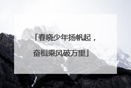春晓少年扬帆起，奋楫乘风破万里