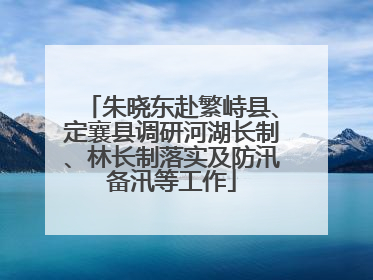 朱晓东赴繁峙县、定襄县调研河湖长制、林长制落实及防汛备汛等工作