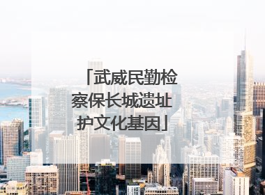 武威民勤检察保长城遗址护文化基因