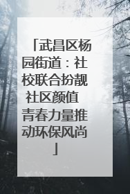 武昌区杨园街道：社校联合扮靓社区颜值 青春力量推动环保风尚
