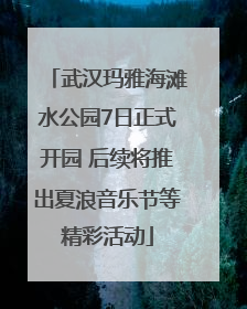 武汉玛雅海滩水公园7日正式开园 后续将推出夏浪音乐节等精彩活动