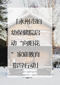 永州市妇幼保健院启动“向阳花”家庭教育指导行动
