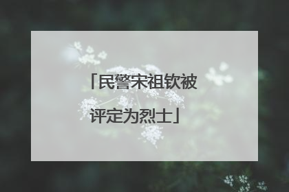 民警宋祖钦被评定为烈士