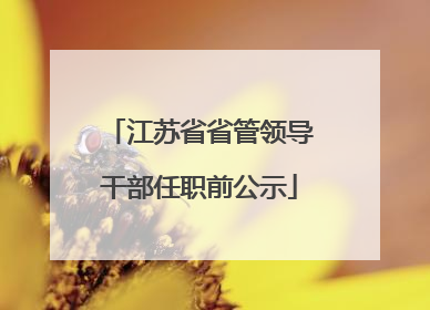 江苏省省管领导干部任职前公示