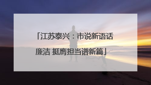 江苏泰兴：市说新语话廉洁 挺膺担当谱新篇