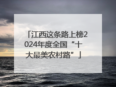 江西这条路上榜2024年度全国“十大最美农村路”
