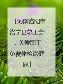 河南洛阳市洛宁县总工会：关爱职工 免费体检送健康