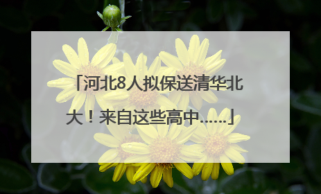 河北8人拟保送清华北大！来自这些高中……