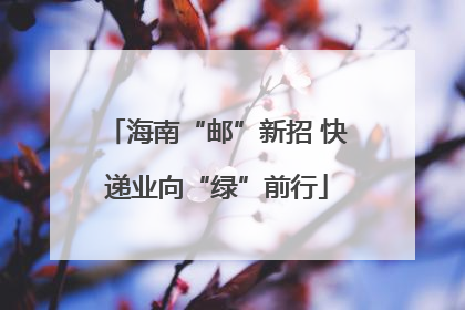 海南“邮”新招 快递业向“绿”前行