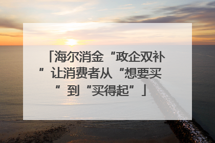 海尔消金“政企双补”让消费者从“想要买”到“买得起”