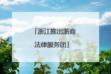 浙江推出浙商法律服务团