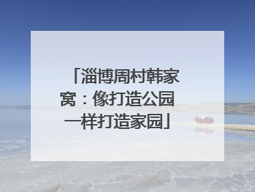 淄博周村韩家窝：像打造公园一样打造家园