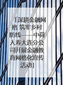 深耕金融网格 筑牢乡村防线——中荷人寿大连分公司开展金融教育网格化宣传活动
