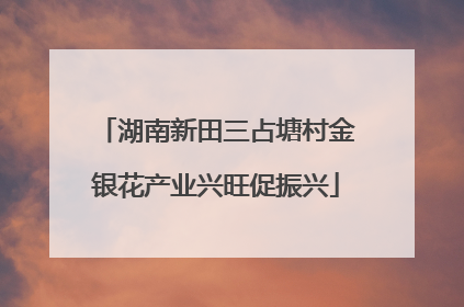 湖南新田三占塘村金银花产业兴旺促振兴