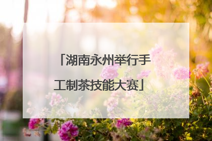 湖南永州举行手工制茶技能大赛