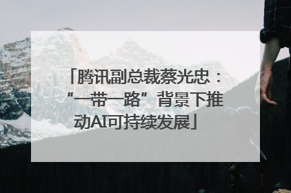腾讯副总裁蔡光忠：“一带一路”背景下推动AI可持续发展