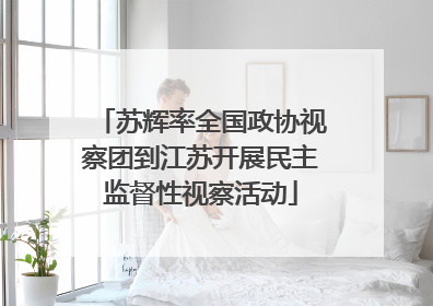 苏辉率全国政协视察团到江苏开展民主监督性视察活动