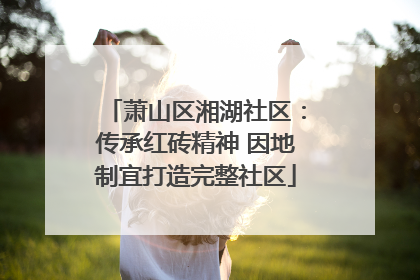萧山区湘湖社区：传承红砖精神 因地制宜打造完整社区