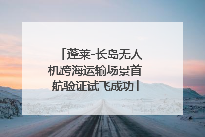 蓬莱-长岛无人机跨海运输场景首航验证试飞成功
