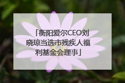 衡阳爱尔CEO刘晓琼当选市残疾人福利基金会理事