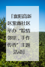 襄阳高新区紫薇社区举办“粽情邻里，手作传香”主题活动