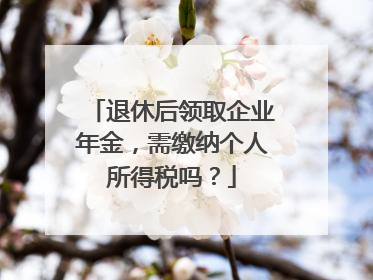 退休后领取企业年金，需缴纳个人所得税吗？