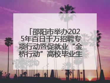 邵阳市举办2025年百日千万招聘专项行动暨促就业“金桥行动”高校毕业生专场招聘会