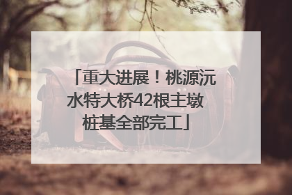 重大进展！桃源沅水特大桥42根主墩桩基全部完工