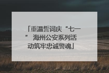 重温誓词庆“七一” 海州公安系列活动筑牢忠诚警魂
